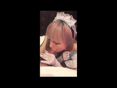 ❤️ 日本偶像[mayuka]，法国女仆装，第一部分，口交和用乳液打飞机 ❤❌ Porno﹏﹏